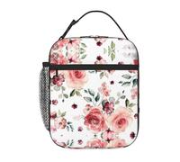 Kfjghhl Insulated Blossoming Rose Flowers Lunch Bag Women Adult Work Cool Bag Lunch Box Tote Bags School Picnic Travel BBQ