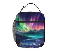 Kfjghhl Insulated Dark Northern Lights Lunch Bag Women Adult Work Cool Bag Lunch Box Tote Bags School Picnic Travel BBQ