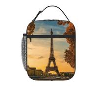 Kfjghhl Insulated Eiffel Tower Paris Autumn Lunch Bag Women Adult Work Cool Bag Lunch Box Tote Bags School Picnic Travel BBQ