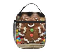 Kfjghhl Insulated Gingerbread Man Candy Lunch Bag Women Adult Work Cool Bag Lunch Box Tote Bags School Picnic Travel BBQ