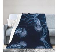 Kfjghhl Jellyfish In Deep Ocean Fleece Throw Blanket Bed Super Soft Warm Sofa Throw Blanket Bedspread Polar Fleece Blanket