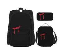 Kfjghhl Karate Men Pencil Case Backpack Lunch Bag Boys Girls School Bookbag Set College Laptop Student Summer