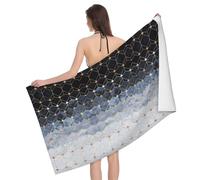 Kfjghhl Large Premium Blue Hexagons And Diamonds Bath Towels Daily Use Soft Highly Absorbent Bathroom Body Gym Hotel Fitness
