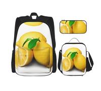 Kfjghhl Lemon Pencil Case Backpack Lunch Bag Boys Girls School Bookbag Set College Laptop Student Summer