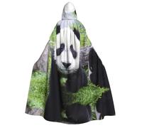 Kfjghhl Lovely Panda Walking On The Grassland Halloween Cape Golden Hooded Cloak Full Length Robe Cape Halloween Costume Cosplay Party