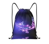 Kfjghhl Lovely Purple Butterfly Drawstring Backpack Bag Sport Sackpack Bulk Cinch Gym Bag Women Men Children Outdoor Sport