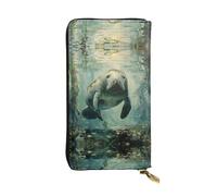 Kfjghhl Manatee Animals Women's Wallet Large Capacity Ladies Card Phone Holder RFID Blocking Wristlet Leather Her