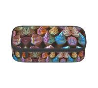 Kfjghhl Many Colored Ice Cream Pencil Case Large Girls Boys Cute Pencil Case Secondary Big Capacity Zipper Compartments