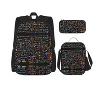 Kfjghhl Math Formula Pencil Case Backpack Lunch Bag Boys Girls School Bookbag Set College Laptop Student Summer