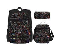 Kfjghhl Math Formula Pencil Case Backpack Lunch Bag Boys Girls School Bookbag Set College Laptop Student Summer