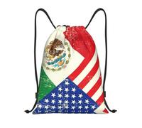 Kfjghhl Mexican American Flag Drawstring Backpack Bag Sport Sackpack Bulk Cinch Gym Bag Women Men Children Outdoor Sport