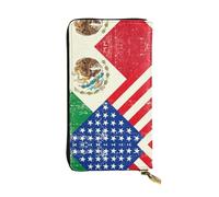 Kfjghhl Mexican American Flag Women's Wallet Large Capacity Ladies Card Phone Holder RFID Blocking Wristlet Leather Her