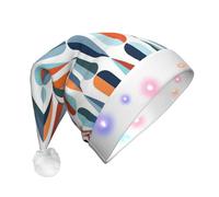 Kfjghhl Mid Century Modern Retro With Drop Shapes Led Christmas Hats Adult Festive Christmas Xmas Felt Santa Headband Fancy Dress Accessory