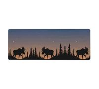 Kfjghhl Moose Mountain Pine Tree Wilderness Mouse Mat Large Mouse Pad 80x30x0.3cm Mousepad Desk Mat Gaming Mouse Rubber Base Table Pad