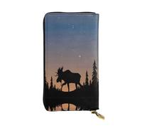 Kfjghhl Moose Mountain Pine Tree Wilderness Women's Wallet Large Capacity Ladies Card Phone Holder RFID Blocking Wristlet Leather Her