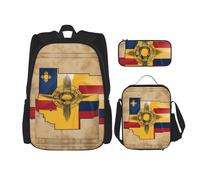Kfjghhl New Mexico Flag Map01 Pencil Case Backpack Lunch Bag Boys Girls School Bookbag Set College Laptop Student Summer