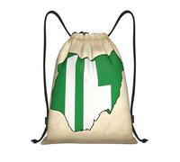 Kfjghhl Nigeria Flag Map02 Drawstring Backpack Bag Sport Sackpack Bulk Cinch Gym Bag Women Men Children Outdoor Sport