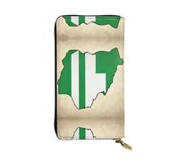 Kfjghhl Nigeria Flag Map02 Women's Wallet Large Capacity Ladies Card Phone Holder RFID Blocking Wristlet Leather Her
