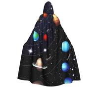 Kfjghhl Outer Space Solar System Halloween Cape Golden Hooded Cloak Full Length Robe Cape Halloween Costume Cosplay Party