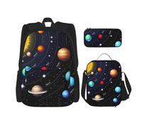 Kfjghhl Outer Space Solar System Pencil Case Backpack Lunch Bag Boys Girls School Bookbag Set College Laptop Student Summer