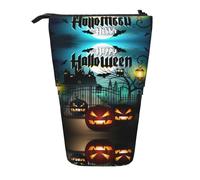 Kfjghhl Owl Pumpkin Happy Halloween Pencil Case Girl Large Lightweight Holder Students Adults Boy Presents Kid Stand Up Pencil