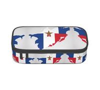 Kfjghhl Panama Flag Map with Star Pencil Case Large Girls Boys Cute Pencil Case Secondary Big Capacity Zipper Compartments