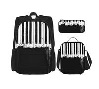 Kfjghhl Piano Pencil Case Backpack Lunch Bag Boys Girls School Bookbag Set College Laptop Student Summer