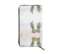 Kfjghhl Pineapples On The Summer Beach Women's Wallet Large Capacity Ladies Card Phone Holder RFID Blocking Wristlet Leather Her