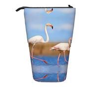 Kfjghhl Pink Flamingo in Water Pencil Case Girl Large Lightweight Holder Students Adults Boy Presents Kid Stand Up Pencil