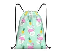 Kfjghhl Pink Flamingo Pineapples Drawstring Backpack Bag Sport Sackpack Bulk Cinch Gym Bag Women Men Children Outdoor Sport
