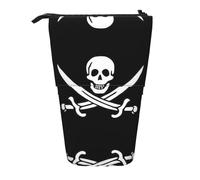 Kfjghhl Pirate Flag Pencil Case Girl Large Lightweight Holder Students Adults Boy Presents Kid Stand Up Pencil