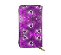 Kfjghhl Purple Butterfly.11 Women's Wallet Large Capacity Ladies Card Phone Holder RFID Blocking Wristlet Leather Her