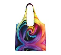 Kfjghhl Rainbow Rose Flower Tote Bags Lightweight Reusable Grocery Shopping Cloth Bags Promotion Gift Handbags Purse