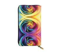Kfjghhl Rainbow Rose Flower Women's Wallet Large Capacity Ladies Card Phone Holder RFID Blocking Wristlet Leather Her