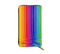 Kfjghhl Rainbow Striped Women's Wallet Large Capacity Ladies Card Phone Holder RFID Blocking Wristlet Leather Her