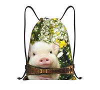 Kfjghhl Rape Flower Pig Drawstring Backpack Bag Sport Sackpack Bulk Cinch Gym Bag Women Men Children Outdoor Sport