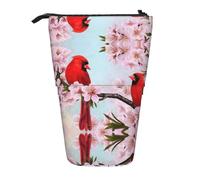 Kfjghhl Red Bird Branch Blossom Pencil Case Girl Large Lightweight Holder Students Adults Boy Presents Kid Stand Up Pencil