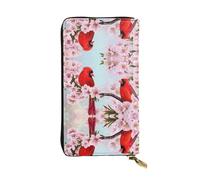 Kfjghhl Red Bird Branch Blossom Women's Wallet Large Capacity Ladies Card Phone Holder RFID Blocking Wristlet Leather Her