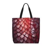 Kfjghhl Red Fish Scale Totes Bag Large Capacity Hand Shoulder Zipper Women Lady Girl Shop Bag Work College Daily