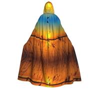 Kfjghhl Reeds By The River Halloween Cape Golden Hooded Cloak Full Length Robe Cape Halloween Costume Cosplay Party