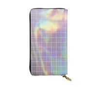 Kfjghhl Reflective Square Women's Wallet Large Capacity Ladies Card Phone Holder RFID Blocking Wristlet Leather Her