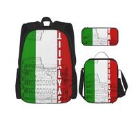 Kfjghhl Roman Colosseum Italian Flag Pencil Case Backpack Lunch Bag Boys Girls School Bookbag Set College Laptop Student Summer