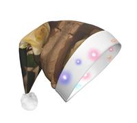 Kfjghhl Romantic Roses Led Christmas Hats Adult Festive Christmas Xmas Felt Santa Headband Fancy Dress Accessory