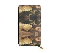 Kfjghhl Romantic Roses Women's Wallet Large Capacity Ladies Card Phone Holder RFID Blocking Wristlet Leather Her