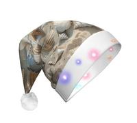 Kfjghhl Seashells Sand Led Christmas Hats Adult Festive Christmas Xmas Felt Santa Headband Fancy Dress Accessory