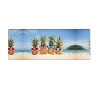 Kfjghhl Seaside Beach Yellow Geometric Pineapple Mouse Mat Large Mouse Pad 80x30x0.3cm Mousepad Desk Mat Gaming Mouse Rubber Base Table Pad