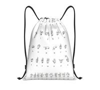 Kfjghhl Sign Language Alphabet Drawstring Backpack Bag Sport Sackpack Bulk Cinch Gym Bag Women Men Children Outdoor Sport