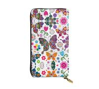 Kfjghhl Spring Floral Butterfly Women's Wallet Large Capacity Ladies Card Phone Holder RFID Blocking Wristlet Leather Her