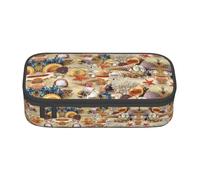 Kfjghhl Starfish Seashell Sandy Beach Theme Pencil Case Large Girls Boys Cute Pencil Case Secondary Big Capacity Zipper Compartments