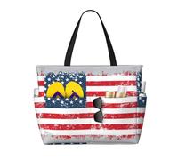 Kfjghhl Stars And Stripes Large Capacity Beach Travel Bag Tote Bag Women Pockets Laptop Purse Handbag Work Adult Gym